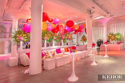 The 17' tall ceilings at Chez can accommodate large scale design elements.
