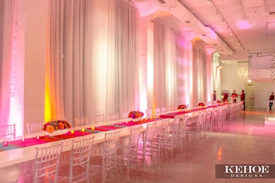 Colorful dinner party design at Chez.