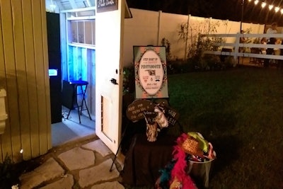 Outdoor Open Air Photo Booth Setup - Backyard Wedding