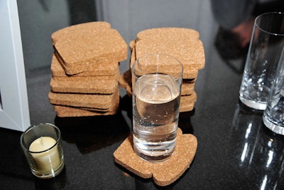Toast-shaped coasters made of cork brought the breakfast theme to the bar, where the drinks served included spins on a bloody Mary, mimosa, and coffee-based cocktail.