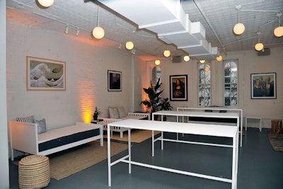 Casper beds lined the event space and provided seating for guests.