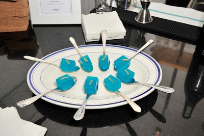 A Nyquil-hued Jell-O shot was among the more popular treats at the event. The venue Haven's Kitchen collaborated on the menu and came up with the idea.