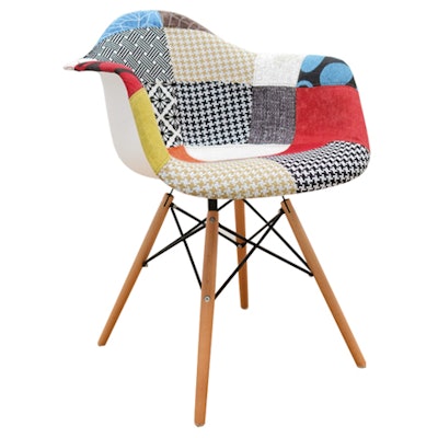 Designer 8 Event Furniture Rental's Eames chair, $110, looks like it came straight off the set of The Brady Bunch. The seating, which is covered in an eclectic patchwork fabric, is available in Southern and Northern California, Las Vegas, and Phoenix.