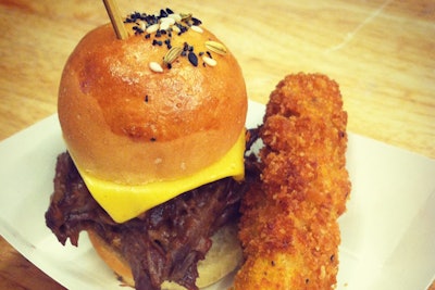 BBQ Slider and Fried Pickle from FCI Fast Food Station