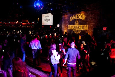 Jameson Bartenders Ball Crowd Shot at Brooklyn Bowl with Gobo