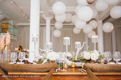 A beautiful holiday party set up at Chez