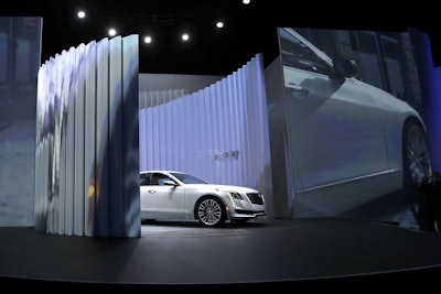 On March 31, the eve of the 2015 New York International Auto Show's first media day, Cadillac premiered its new flagship CT6 sedan at the Duggal Greenhouse in the Brooklyn Navy Yard. Produced by Jack Morton Worldwide and Aquila Productions, the vehicle reveal portion featured a mechanized clamshell structure made of individual faceted pieces to create dimension.