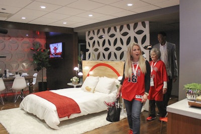 Airbnb transformed the executive suite at the United Center into a space fit for an overnight stay.