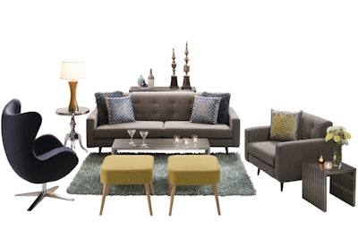 The mid-century-inspired Draper Collection from Cort Event Furnishings showcases iconic silhouettes and a simple aesthetic for a complete lounge look. Available nationwide, prices for items are available on request.