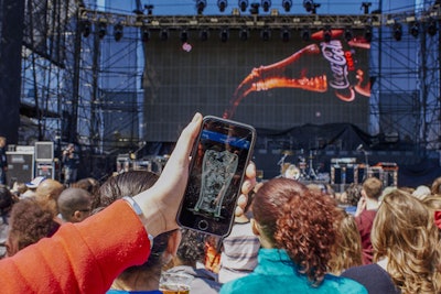 During the Coke Zero Countdown Concert at White River State Park, guests could Shazam a video that played on a large screen to see the experience migrate from the screen to their mobile devices. After the glass filled with Coke Zero, a mobile coupon appeared for a free 20-ounce bottle of the soda.