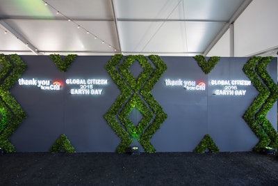 MAC Presents created a custom 'grass graffiti wall,' which had neon logos for Citi, its 'ThankYou' rewards program, and Global Citizens 2015 Earth Day.