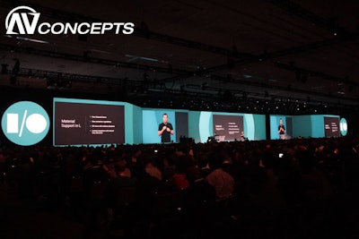 As the keynote creative director and designer, AV Concepts collaborated closely with Google on the scenic design, stage design and show content for Google I/O.