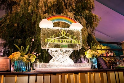 An ice sculpture added to the Emerald City ball's sense of whimsy.