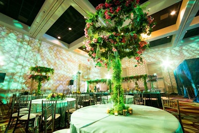 Towering centerpieces made a dramatic impact at the closing gala.