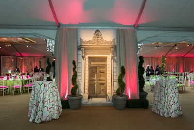 While the event couldn't take place at the Corcoran Gallery of Art, a screened image of the gallery's doors at the reception provided a link to the past.