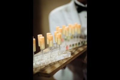 Appetizers also included push sorbet pops with goat cheese custard and minted melon.