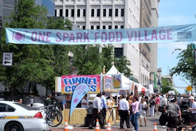 The festival’s food village doubled in size this year, filling four blocks of downtown Jacksonville with 32 food vendors. Two of those vendors had participated as creators in 2014.
