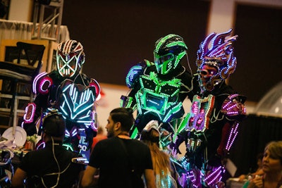 Robots from Light Up the Night entertained everyone as they roamed the trade show floor.