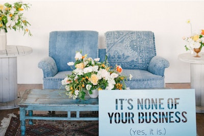 Lounge vignette for a business workshop