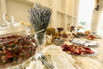 Guests at the Los Angeles event hosted by Mindy Weiss and Wedding Paper Divas could also create custom bags of potpourri.