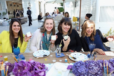 The wedding-theme event hosted by Mindy Weiss and Wedding Paper Divas in Los Angeles featured the D.I.Y. trend: one station invited guests to customize cookies with watercolor-inspired paints.