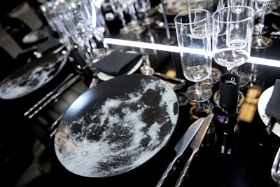Keeping on theme, the charger plates at each table setting featured the design of a moon.