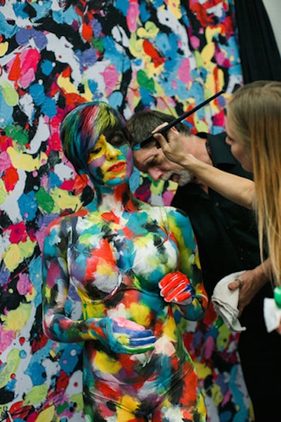 Living Canvas Body Paint created live masterpieces by painting models to blend into the backdrop.