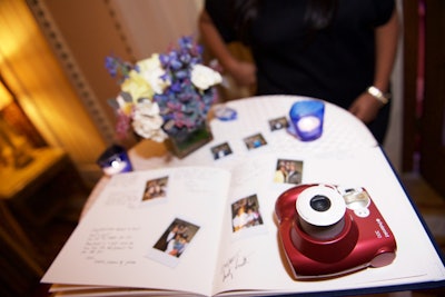 Washington-based event designer André Wells planned a baby shower that had an untraditional guest book. Guests could snap Polaroid selfies and leave the images, along with a note, in the book.