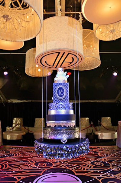 The sweet sixteen had an array of desserts, including a made-to-order gelato bar. Everett suspended the centerpiece—a five-foot custom-designed cake by the House of Clarendon.