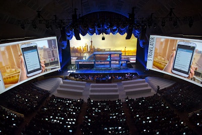 The theater show featured the phone via vignettes on a multi-tiered set with changing backgrounds