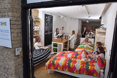 Patrons could book single or double beds—made by Ikea, of course. Bedspreads, pillows, shelving, and decor found at the café also came from the Swedish retailer, making for a uniquely experiential setting.