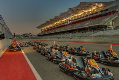 Guests could do a lap or two around the track in souped-up go karts.