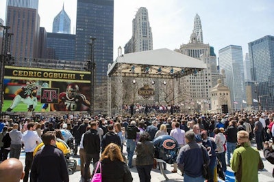 Guests could watch the draft live from LED screens prominently displayed in Draft Town.