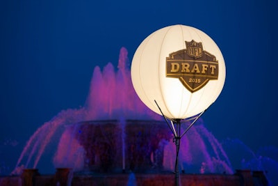 Throughout the draft, the Chicago fixture Buckingham Fountain lit up in the colors of various N.F.L. teams.