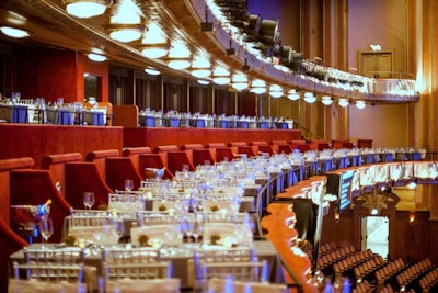 Some 2,000 people attended the award ceremony, and V.I.P. guests sat in the auditorium's balcony space for dinner.