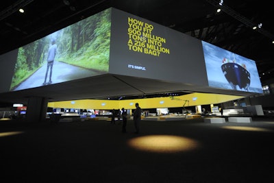 Sixteen large screens created a stunning display around the perimeter of the main networking area, known as the Experience Zone. The screens, if placed end-to-end, would fill the length of three football fields. Questions displayed on the screens were answered during the three keynote presentations.