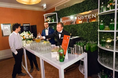 Tanqueray No. Ten was one of several liquor brands to host a bar at the gala reception that immediately followed the ceremony. With a lush, leafy backdrop, the activation served specialty drinks including the 'French 75' and the 'Knickerbocker.'