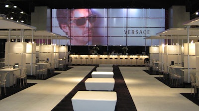 Versace @ Vision East: Front Projection on Translucent Screen over Seamless Wall