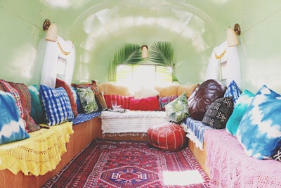 Pillow Collection and Persian Rug at Pioneer Works Airstream