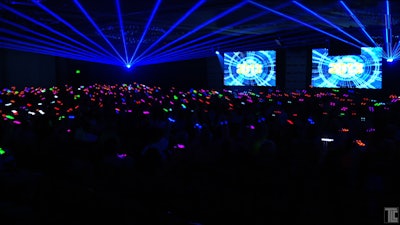 Xylobands and lasers light up a multi-screen video opener by TLC Creative.