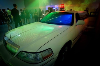 At 9 p.m., guests could explore the museum's galleries. One featured a project from the art collective 8-Eleven called 'Limo in Hell.' The installation was surrounded with smoke.