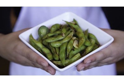 Wok charred spicy edamame