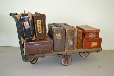 Vintage luggage, from $75 to $85, available nationwide from Eclectic Props