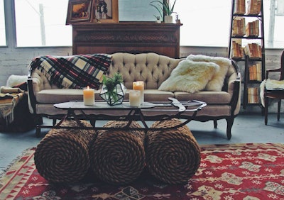 Perry Sofa and Rope Stools at Patina Studios