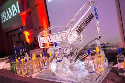 New Amsterdam vodka's branded ice luge had constant traffic throughout the night.