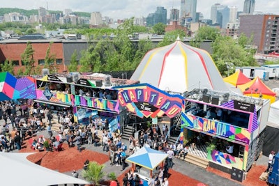 The outdoor plaza included a new venue, the Big Top BDC. Hosted by the founders of Montreal’s 7 Fingers circus, the venue had space for about 200 people.