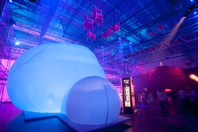 The “Cloud of Fog” was a 40-foot tentlike structure filled with fog. Groups of seven attendees stood inside and participated in a moderator-led discussion, but they could not see one another. As the session progressed, the participants would take small steps forward, until the end when they were all gathered in the middle and close enough to see one another. St-Pierre said by removing the ability for participants to see one another, the experience “completely disconnected the person from the persona. Once everybody was out, you would see those groups coming back again to share coffee and such,' he said.