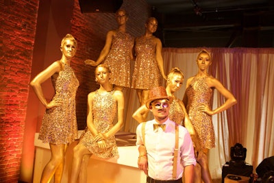 Gatsby Entertainment provided human statues who were spray-painted in gold to underscore the money-inspired theme.