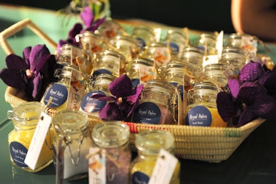 Gifts for guests included sea salt scrubs, a bath treat that made sense for the oceanfront hotel.