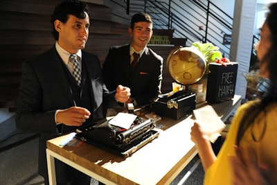 The Haiku Guys created custom poems for guests on the spot, composing them on vintage typewriters.